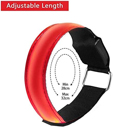 RIGRIN 4 Pack Battery LED Armbands High Visibility Led Running Lights for Runners Reflective Running Gear Light Up Armbands Reflectors Running Gift Accessories for Adults (Red)