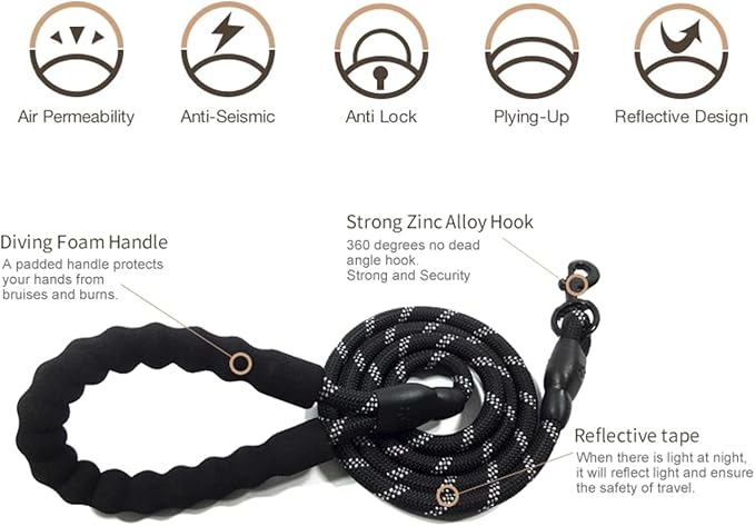 5ft Dog Lead and Harness Set β Durable, Comfortable, No-Pull Design for Dogs of All Sizes