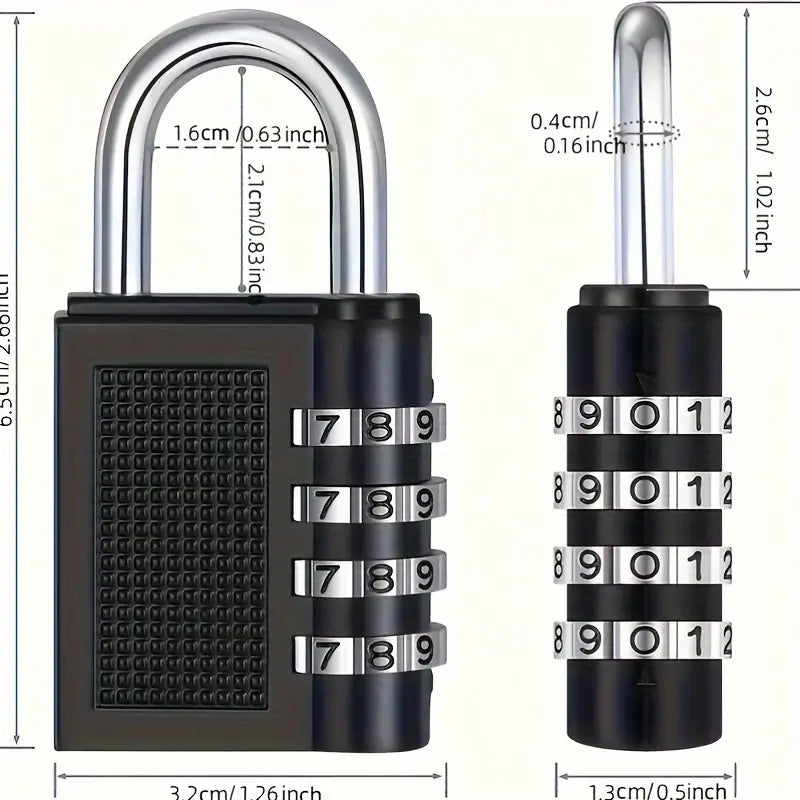 Combination Padlocks 4 Digit Locker Padlocks for Gym Lockers, School Locker, Weatherproof Outdoor Padlock for Fence gate, Shed, Garage