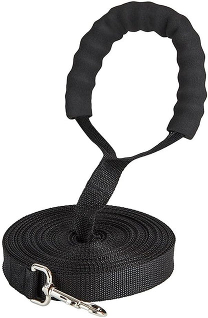 Dog Training Lead – 6m/10m Long Nylon Leash with Foam Handle for Pet Training