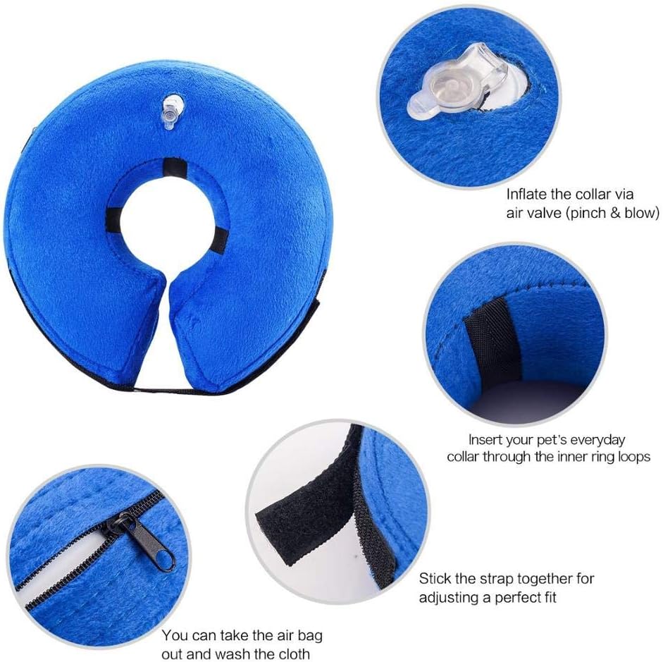 Inflatable Collar for Dogs and Cats, Comfy Dog Protective Cone for Recovery, Inflatable Basic Dog Collars