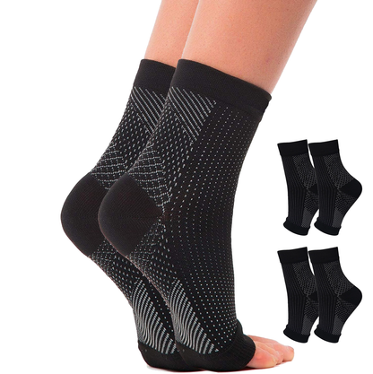 2 pairs of Plantar Fasciitis Socks. Compression Foot Sleeves for Sport Arthritis Pain Relief, Ankle Support Brace for Men and Women.