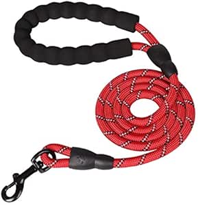 5 FT Strong Dog Lead with Comfortable Padded Handle and Highly Reflective Threads for Small, Medium and Large Dogs